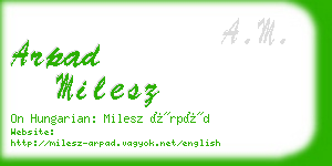 arpad milesz business card
